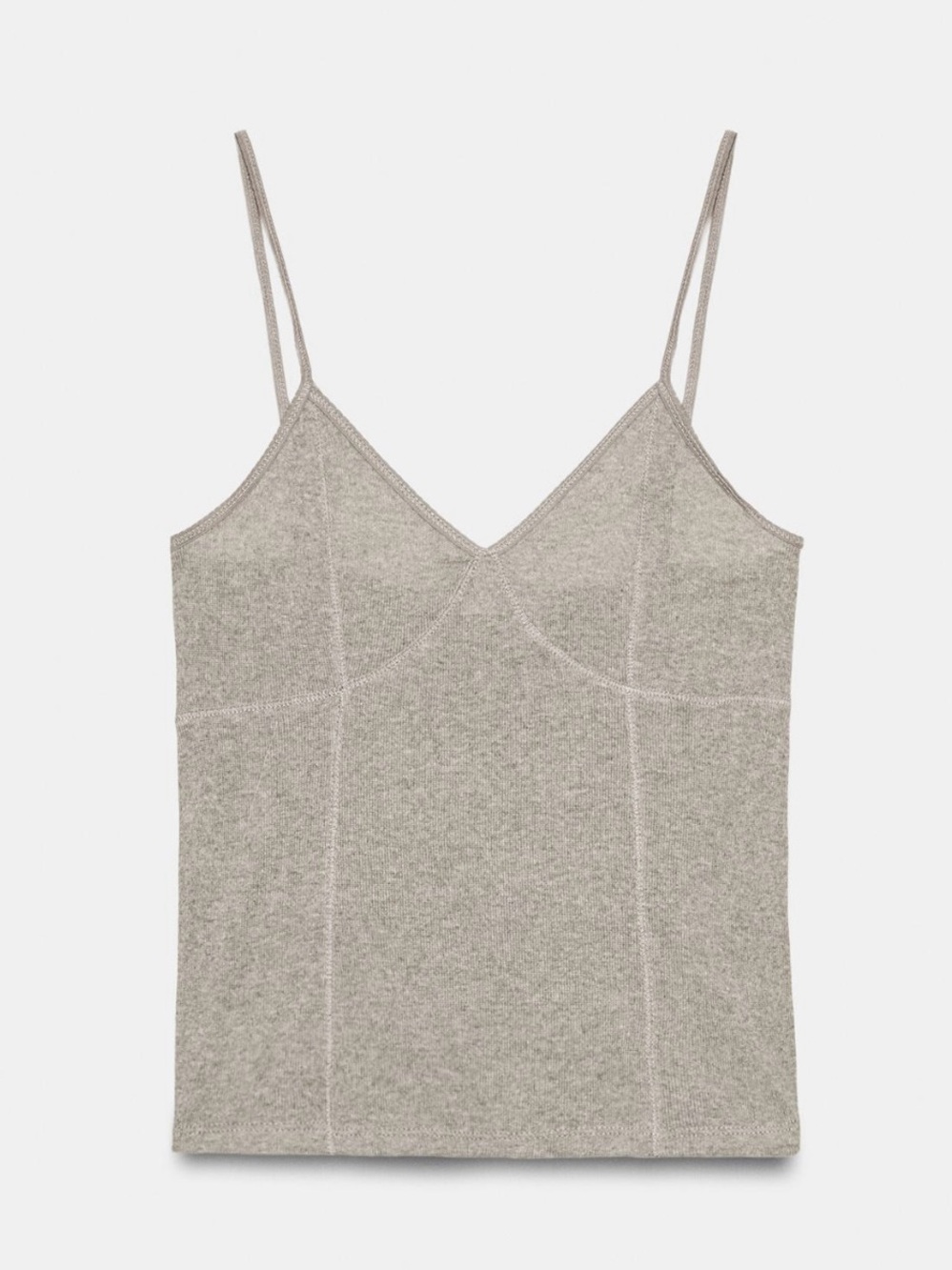 NEW ZARA TAUPE COTTON BLEND TANK TOP - Picture 6 of 6